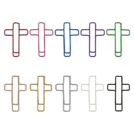 OWLFAVO 120pcs Cross Shape Paper Clips with Storage Box, 10 Colors, Funny Cute Paperclips Bookmarks Planner Clips for Fun Office Supplies School Gifts Wedding Decoration