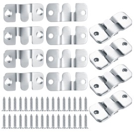 16 Pcs Flush Mount Brackets, Interlocking Photo Frame Hooks Brackets, Heavy Duty Stainless Steel Picture Hanging Z Clip Bracket for Picture Display Art Gallery Wall Mount Frame, with 32 Screws