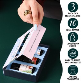 Folkulture Christmas Fragrance Oil, Pack of 3 Christmas Essential Oils Set Scented for Diffusers for Home Aromatherapy as Christmas Gifts, Scents - White Woods Cashmere Lavender - (Winter Wonderland)