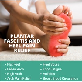 Arch Support Sleeves for Plantar Fasciitis Relief | Upgraded Adjustable Non-Slip Foot Arch Support | Removable Arch Support Pads for Flat Feet High & Fallen Arch Unisex | Pair (Black)