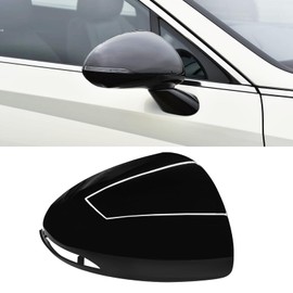 Adzfel Compatible with Hyundai Sonata Side Mirror Cover Cap 2020 2021 2022 2023, Clip-on Replace for 87626-L0010 Passenger Side Hyundai Sonata Mirror Caps Replacement W/Turn Light Glossy Black - Right