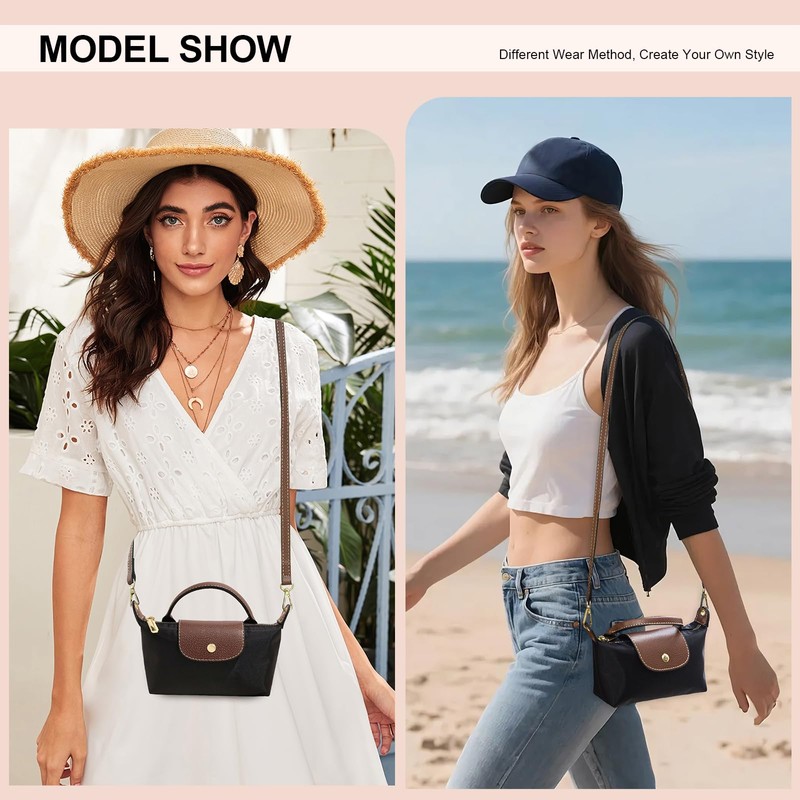 Long Keeper Mini Crossbody Bag for Women Small Nylon Tote