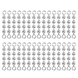 PATIKIL 1.4 Inch Fishing Bead Chain Swivels, 30 Pack 4 Beads Stainless Steel Catfish Swivels Rig Fishing Tackle Gear for Freshwater Saltwater