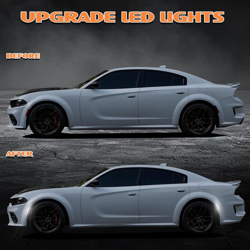 Dynamic White LED Side Marker Light Compatible with Dodge Charger