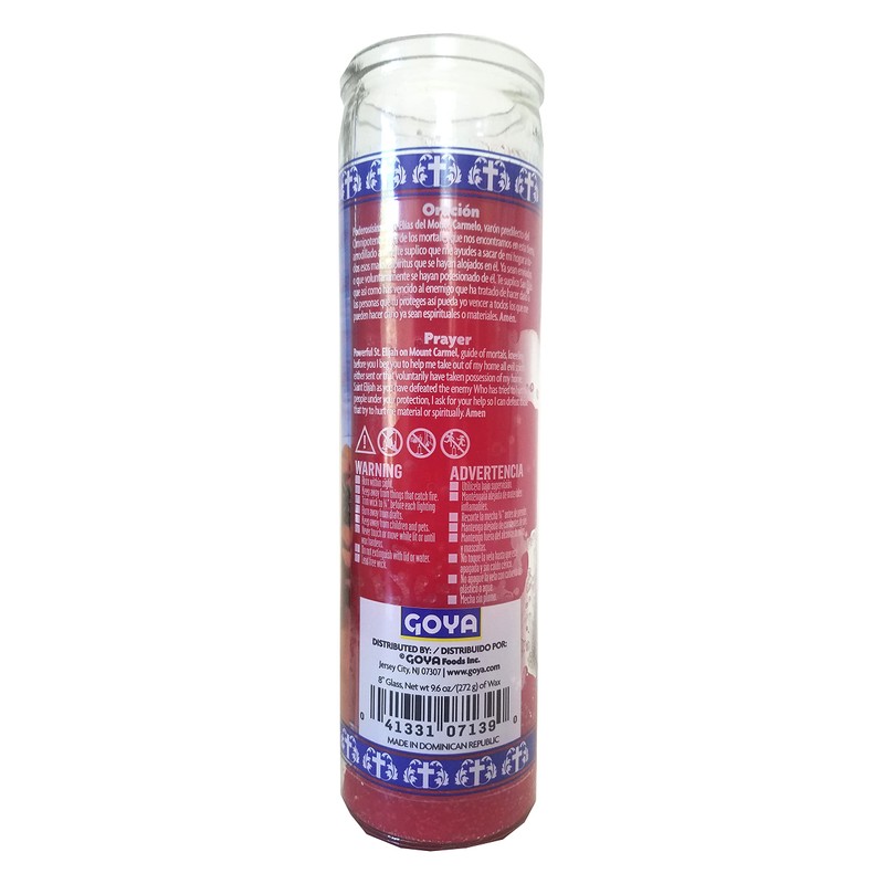 Saint Elijah (San Elias) Red Devotional Candle