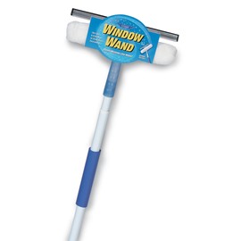 Ettore Window Wand Squeegee and Washer Combo Tool, 5 Feet Handle
