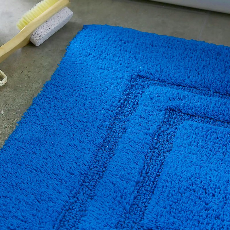 TEXTILESY 2 Piece 100% Cotton Bath Mats Luxury Terry Towelling