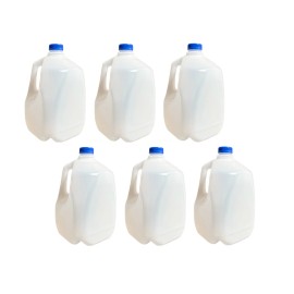 AquaNation Empty Plastic 1 Gallon (128oz) Juice Bottles w/ Caps - Smoothie, Milk, Pack of 6