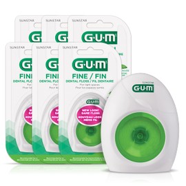 GUM Fine Mint Waxed String Floss, 165M, Pack of 6