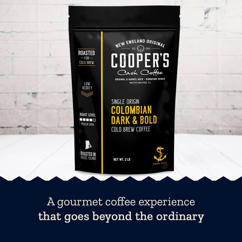 Colombian Dark Roast, Single Origin, Gourmet Organic Cold Brew Coffee