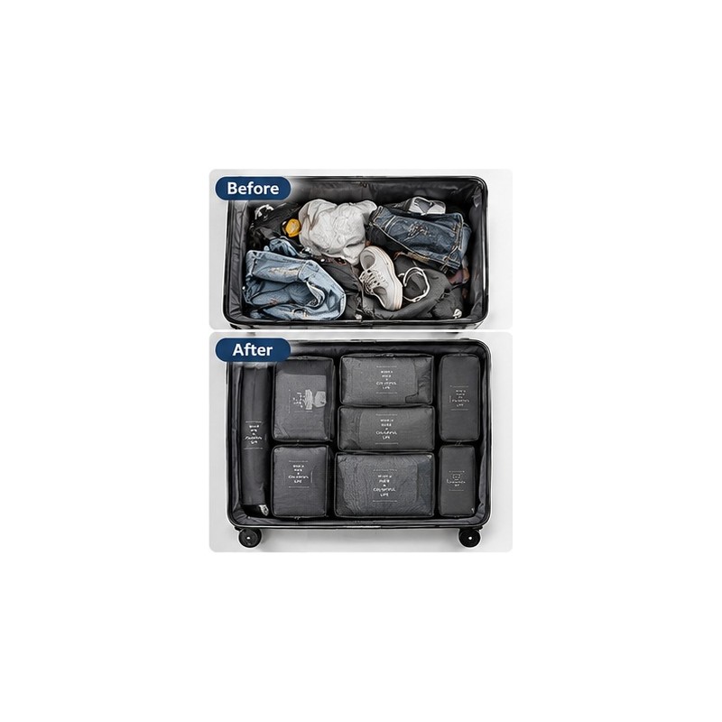 7-Piece Packing Cubes Set for Travel - Luggage Organizer Bags