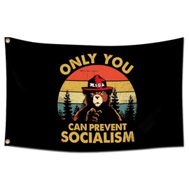 ENMOON Only You Can Prevent Socialism Flag Trump Anti Socialism Flag 3x5Ft For Outdoor Garden Decor Party Parade Breeze Flag