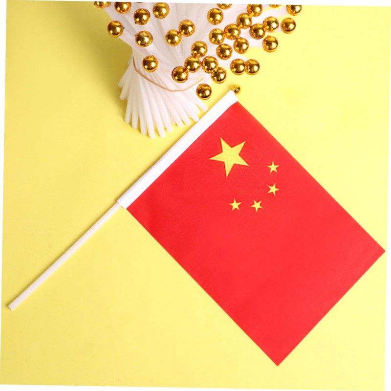 SUPVOX 2sets Handheld Mini China Flag Decorative National Flag for