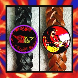 AEROSMITH TWO LEATHER BRACELETS  CONCERT MERCH & MEMORABILIA