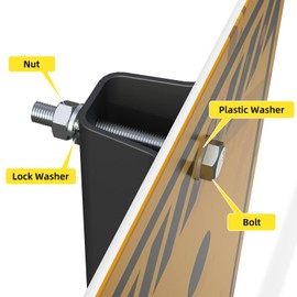 8 PCS Post Attachment Kit, Sign Mounting Hardware, Sign Post Mounting Bolts and Nuts, 4 Bolts for Heavy Duty Posts and 4 Bolts for Economy Posts