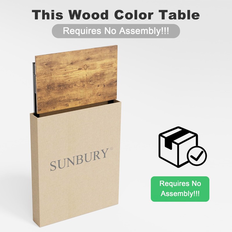 SUNBURY C Shaped End Table, TV Tray, No Assembly Required,