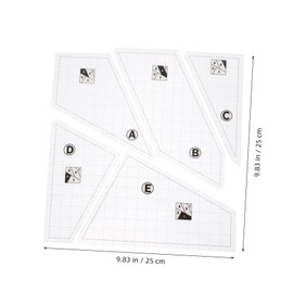 DOITOOL 5pcs Acrylic Quilting Template Set Precision Sewing Gauge Cutting Stencils for DIY Patchwork Versatile Ruler for Quilting Projects and Craft Activities