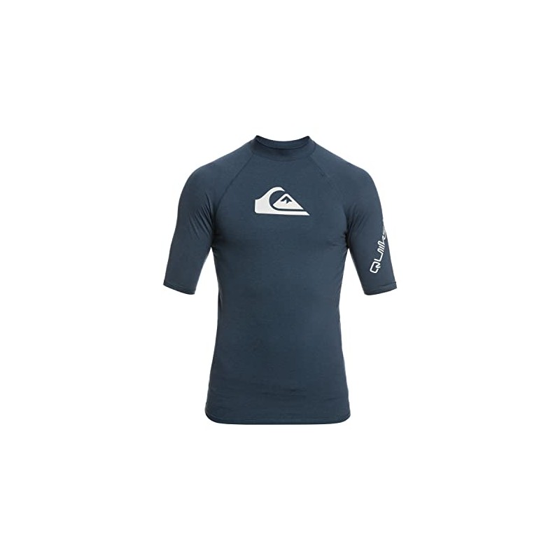 Quiksilver Mens All Time Rash Guard Shirt, Navy Blazer Heather,