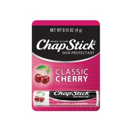 ChapStick Classic Cherry Flavor Skin Protectant Flavored Lip Balm Tube, 0.15 Ounce, 1 Unidad