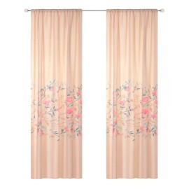 Elefantito Cortinas Azalea  2 Paneles De 1.30 X 2.20 Beige Floral