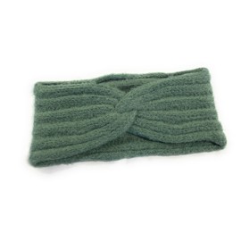 Women's Girls' Winter Warm Knitted Headband Knot Knit Woolly Head Ear Warmer Wrap Sweatband UK (Sage Green)
