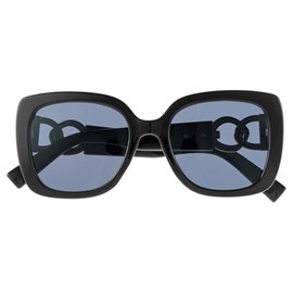 meigan サングラス レディース ゴージャス フレーム UV400 UV対策 おしゃれ グラデーションレンズ 丈夫 ハードコート デカサングラス 小顔効果 ブラック/スモーク 7997-01