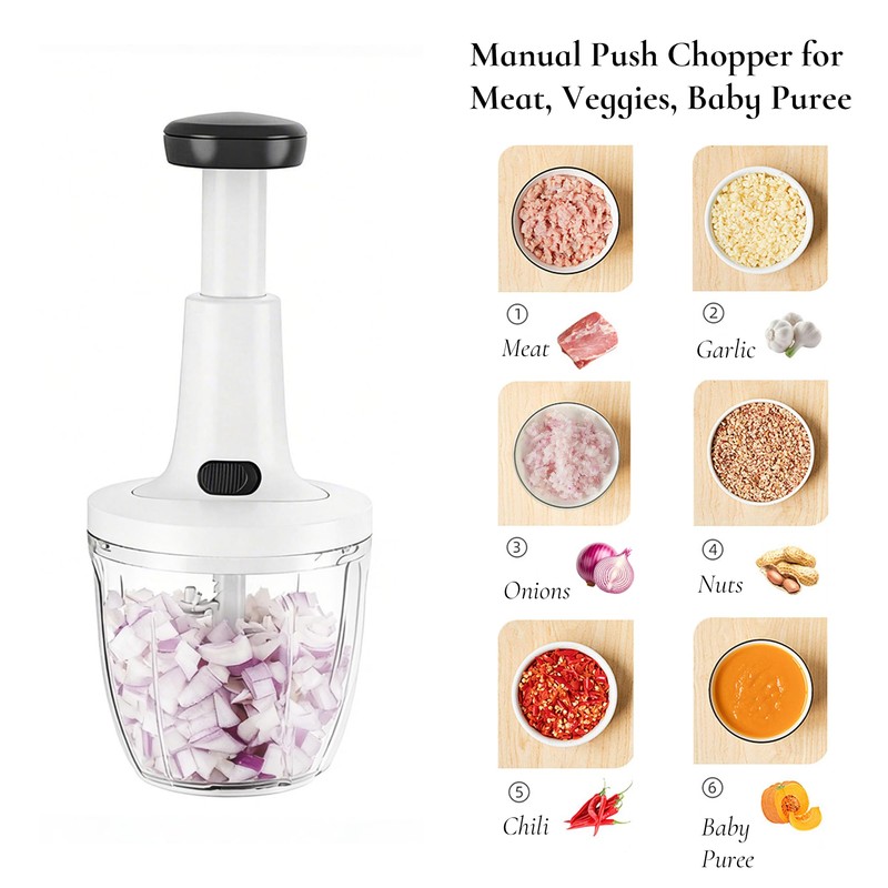 Manual Food Chopper Hand Push Express Vegetable Dicer Mincer Sharp
