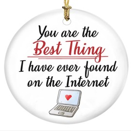 Couple Online Dating Gift for Him Her, present for Husband, Wife -Romantic Gifts for Boyfriend, Girlfriend on Christmas, Valentines Day, Anniversary, Birthday,Christmas tree Ceramic Ornament