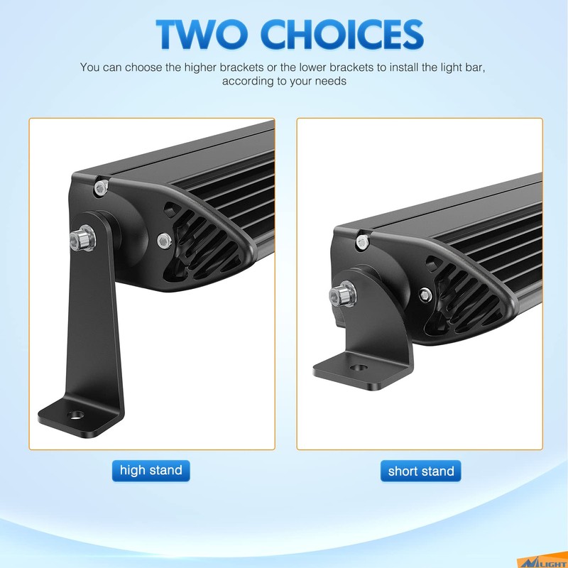Nilight 2PCS Universal Side-Mounted Brackets Adjustable Compatible with Straight or