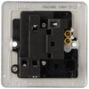 Knightsbridge FP6300BC FPAV6300BC Flat Plate 13A Switched Fused Spur Unit-Brushed
