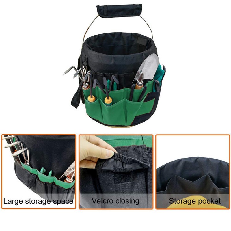 Asenie Green Gardening Tools Organizer 5 Gallon Bucket Tools Kit