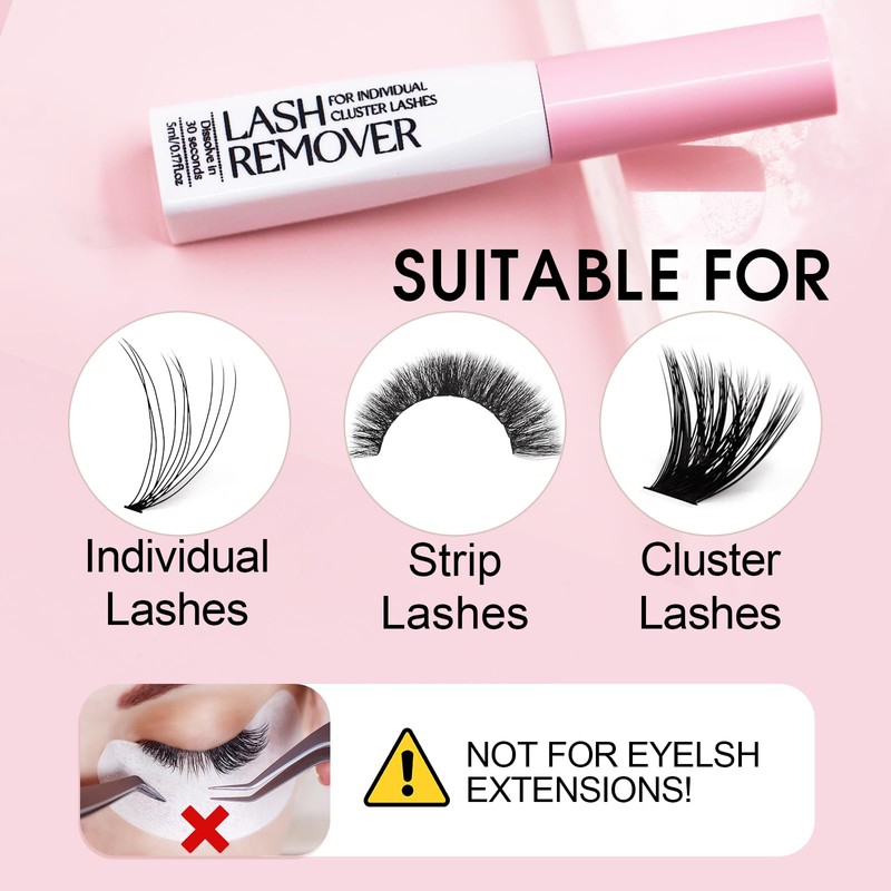 Miuffue Deep Cleansing Cluster Lash Remover, Eyelash Glue Remover for