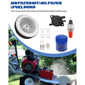ANODZU Air Filter Kit Fit for Honda GX630 GX660 GX690 GX630R GX660R GX690R GX630RH Engine, 17210-Z6L-010 Air Filter 16200-Z6L-003H Solenoid 16700-Z6L-003 Fuel Pump 15400-PLM-A02 Oil Filter