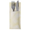 Cutlery Pockets with Napkin Cream Beige Marbled 20 cm Pack