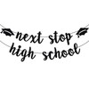 Black Glitter Next Stop High School Banner, Congrats Grad/Congrats 2025/Class