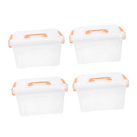 Levemolo 4pcs Storage Box Lid and Handle Double Organizer for Toys Stationery and Cosmetics for Desktop Car and Home Use