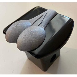 Stickysight.com Ball Sack Nuts in 3D -Black with Grey - 2 inch Trailer Hitch Cover - Bulls Funny