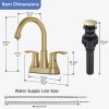 SHOWER-HOME Brushed Gold Bathroom Sink Faucet Waterfall 2-Handle Centerset Vanity