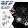 PATIKIL 6 Pcs Multi-Grip Rivet Nuts, M5 Pre-Bulbed Shank Flat