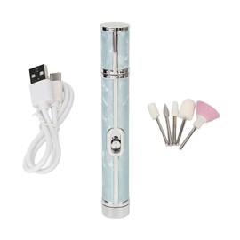 Electric Nail Polishing Machine 20000RPM Cordless Low Noise Nail Drill Machine with 5 Grinding Bits Blue