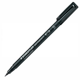 Staedtler Lumocolor 313-9 S Permanent Markers Superfine Tip 0.4 mm Pack of 12 Black