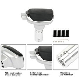 muge racing Gear Shift Knob, PU Leather Metal Automatic Car Gear Stick Shift Knob,Black