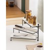 Kanwone 3 Tiered Serving Stand with White Porcelain Platters, Swivel