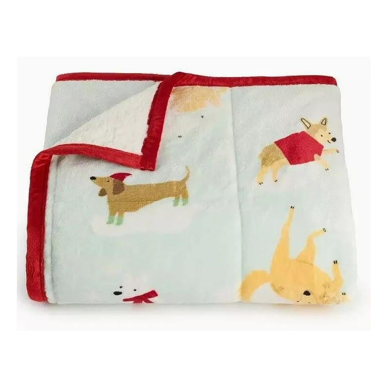Cuddl Duds Dogs 50x60 Inches Cozy Soft Reversible Throw Blanket