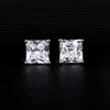 Princess Cut Cubic Zirconia 925 Sterling Silver Post Stud Earrings