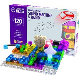 E-BLOX Building Blocks Circuit Kit 120 Projects, Build Your Own Sound Machine & Radio, Build Real Working FM Radio & Listen to Favorite Station, 8+