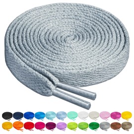 BIRCH's Shoelaces in 27 Colors Flat 5/16" Shoe Laces in 4 Different Lengths (29.5" (75cm), Gray)