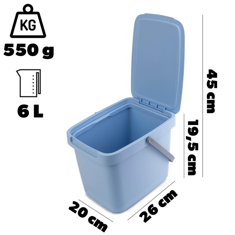 KADAX Waste Bin with Lid and Handle, Plastic Waste Bin,