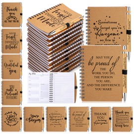 Tellingyou 100 Pcs Employee Appreciation Gift Bulk for Christmas Coworker A6 to Do List Kraft Notebook Ballpoint Pen Inspirational Gift for Office Team Staff Teacher Nurse Medical Assistant