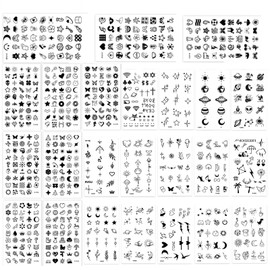 24 Sheets Mini Temporary Tattoos - 698 Unique Tiny Designs, Waterproof Body Art Stickers for Women, Teens & Kids, Cute Fake Tattoos for Parties, Daily Use, Holidays